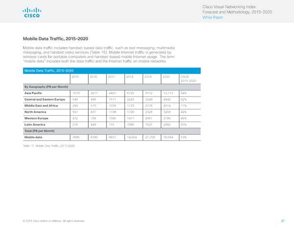 Visual Networking Index - Forecasting & Methodology - Page 21